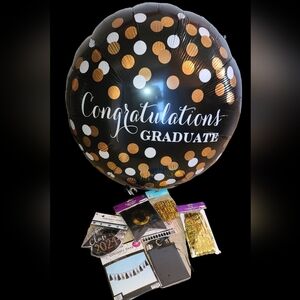 Graduation lot of 2 43"JUMBO Mylar Baloons and decorations 10 pieces NWT